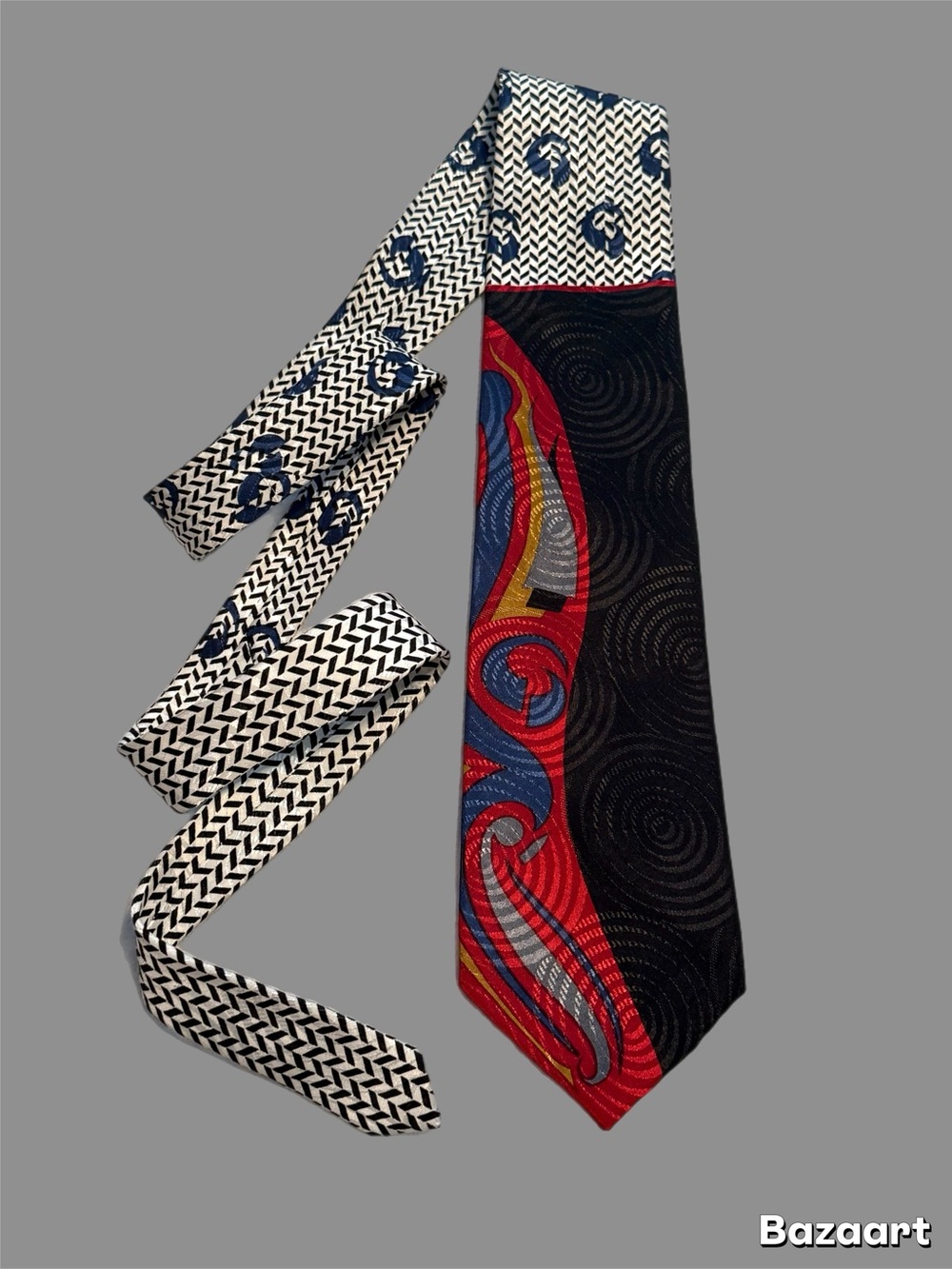 Vintage Abstract IMPACT Mens Tie Geometric Retro 90s Groove Thing Necktie